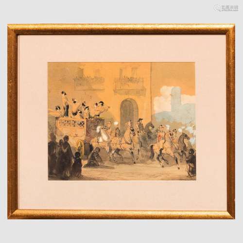 Attributed to Eugene Louis Lami (1800-1890): Arrival of the ...