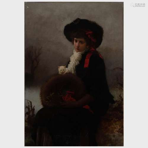 Marcus Stone (1840-1921): Lady with Cat