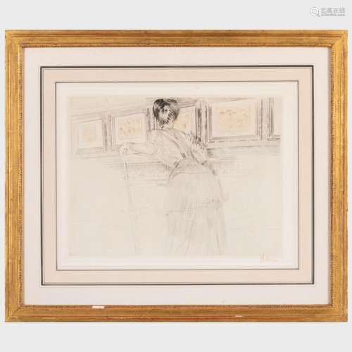 Paul César Helleu (1859-1927): Madame Helleu devant les dess...