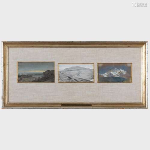 William Trost Richards (1833-1905): Three Landscape Sketches...
