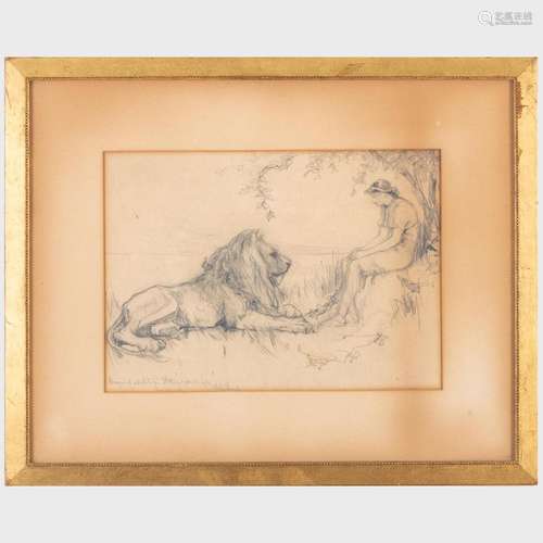 Frederick Stuart Church (1842-1924): Sketch for `Lion in Lov...