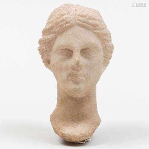 Italian Carved Marble Bust of a Woman, Probably Roman, After...