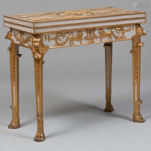 Italian Neoclassical Style Painted and Parcel-Gilt Fold Over...