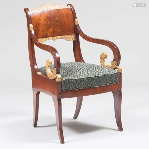 Russian Neoclassical Mahogany and Parcel-Gilt Armchair      ...