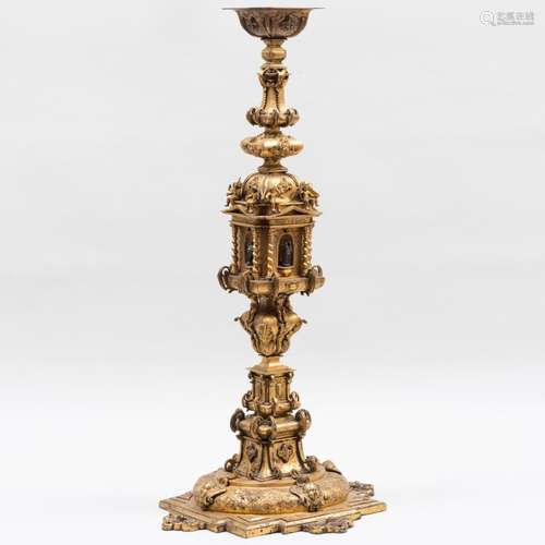 Continental Baroque Style Gilt-Bronze Torchère, Possibly Ita...