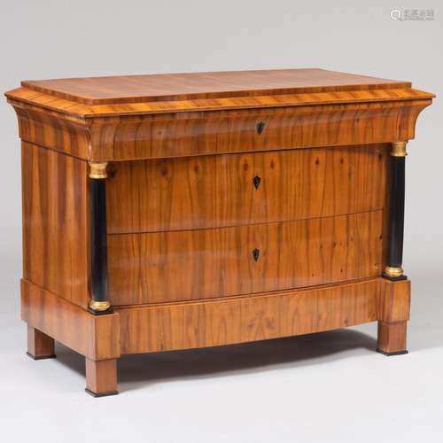 Biedermeier Black Walnut, Ebonized and Parcel-Gilt Chest of ...