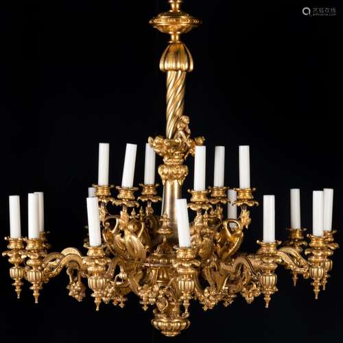 Napoleon III Gilt-Bronze Eighteen Light Chandelier