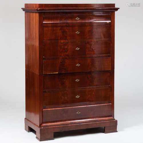 Biedermeier Mahogany Fall-Front Semainier