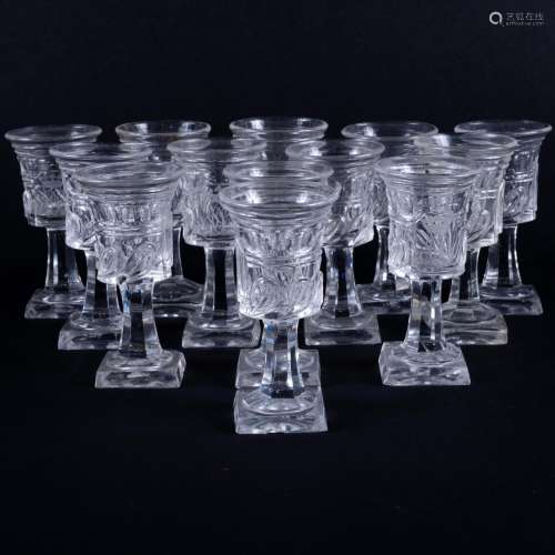 Set of Fourteen Continental Glass Cordials with Pedestal Ste...