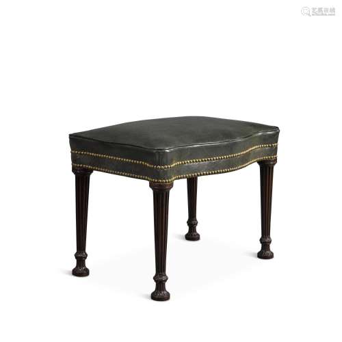 A George III carved mahogany stool by Thomas Chippendale, 17...