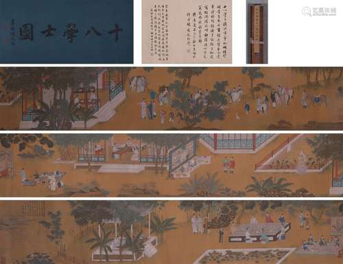 The Chinese figure scroll painting, Wen Zhengming mark