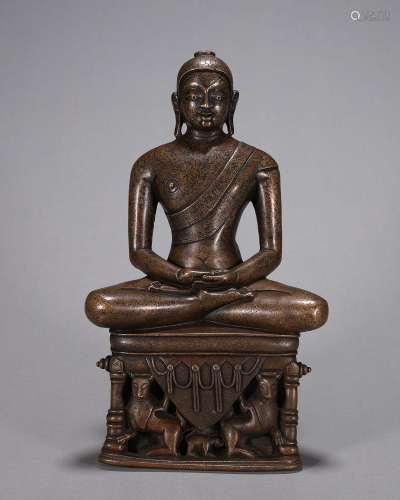 A copper Amitabha buddha statue
