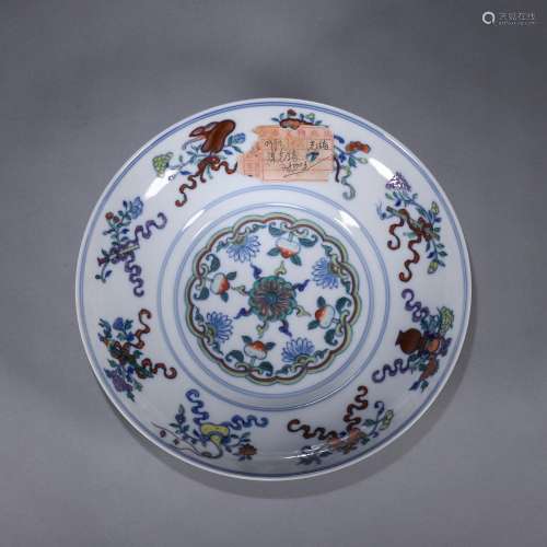 A doucai eight treasures porcelain plate