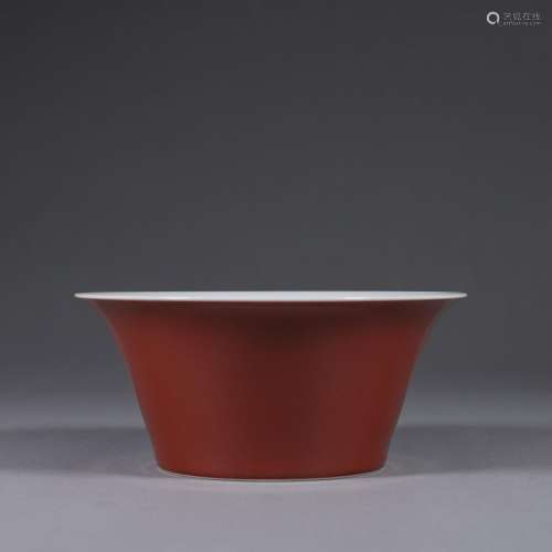 A red glaze porcelain bowl