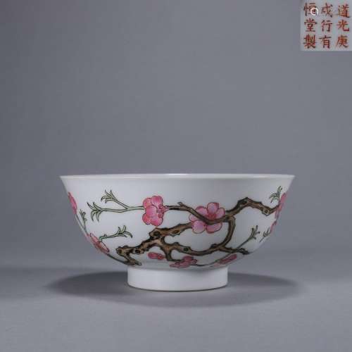 A famille rose flower porcelain bowl