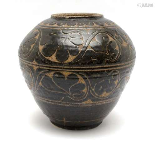 A large carved Cizhou jar