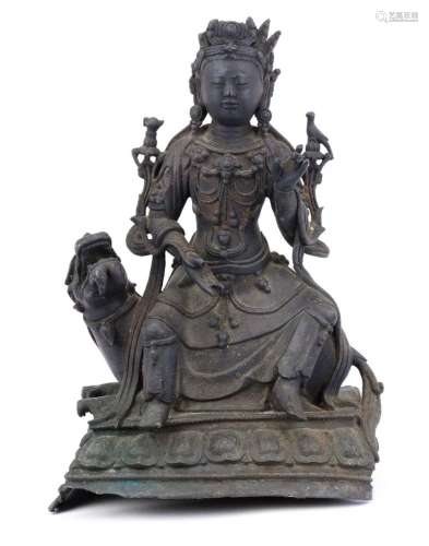 A Ming bronze Guanyin