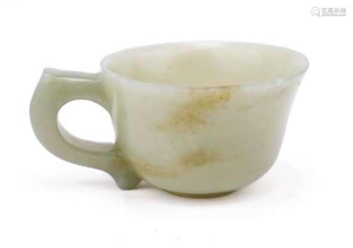 A celadon jade cup