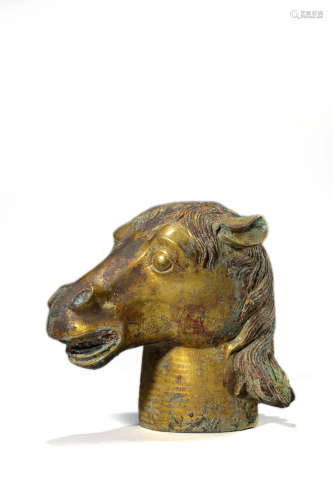 Gilt bronze horse head 