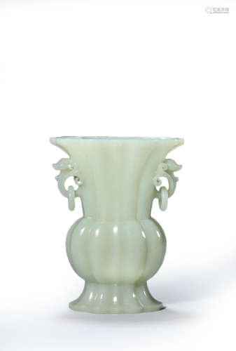 Jade Lobed Gu Vase