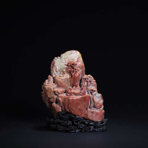 清 寿山石雕人物摆件