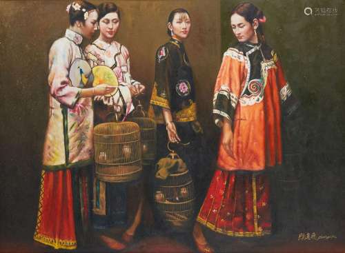 CHINE, XXe siècle, d`après une oeuvre de l`artiste « CHEN YI...