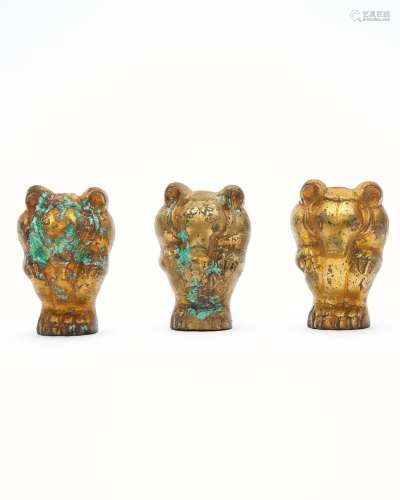 Three gilt bronze 'bear' support fittings Warring St...