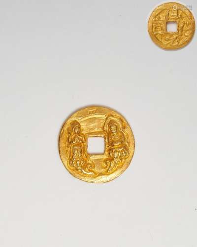 A gold offering coin Chunhua period (990 to 994), Northern S...