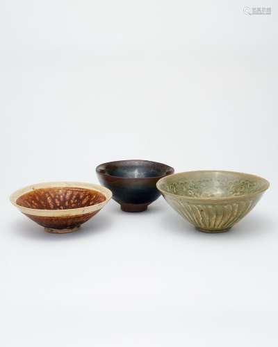 Three tea bowls 12th/13th century or later (3)
