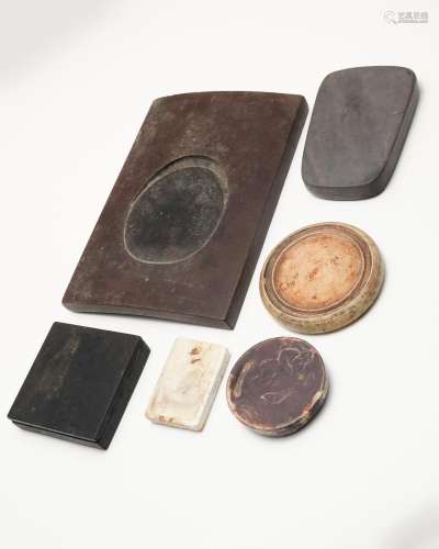 A group of six inkstones 19th/ 20th century (6)