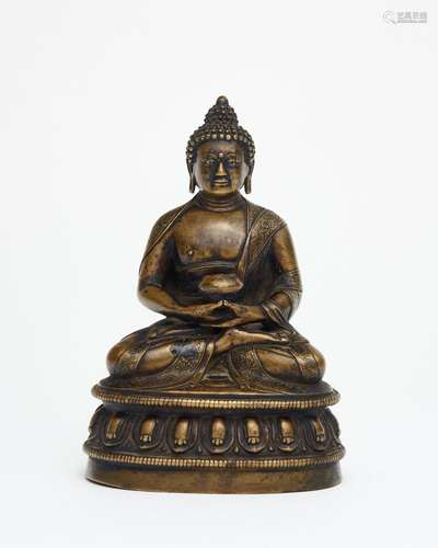 A bronze figure of Amitabha Tibet, Qing dynasty