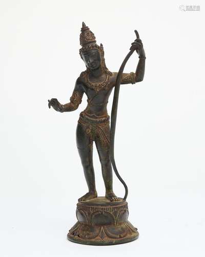 A bronze standing figure of Rama Java, 19th century