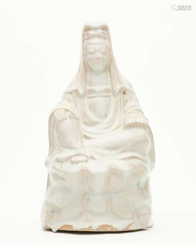 A white-glazed figure of Guanyin 19th/ 20th century