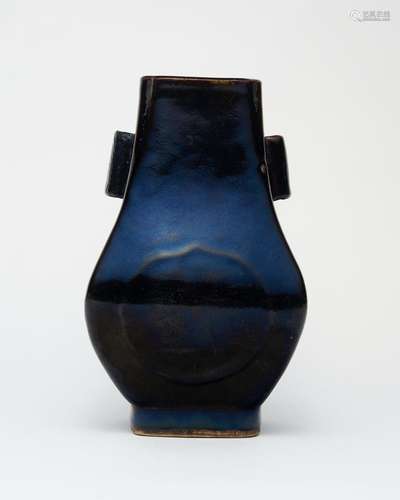 A black-glazed square vase Qianlong four-character mark, Rep...