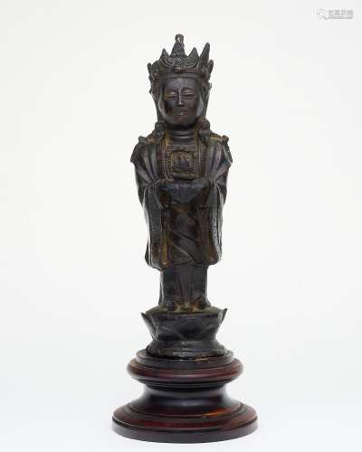A bronze figure of Guanyin Late Ming, 17th century