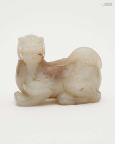 A white jade 'mythical beast' carving Qing dynasty