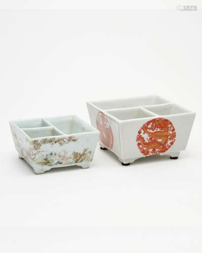 Two artist's water pots the smaller one attributed to Li...