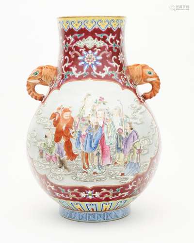 A famille-rose 'twelve goddess of flowers' vase Jiaq...