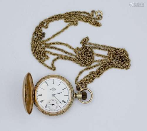 An Elgin 14kt yellow gold hunter cased pocket watch