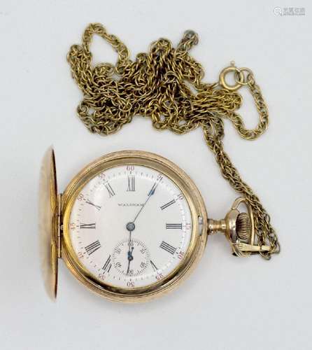 A Waltham gold filled hunter cased pocket watch