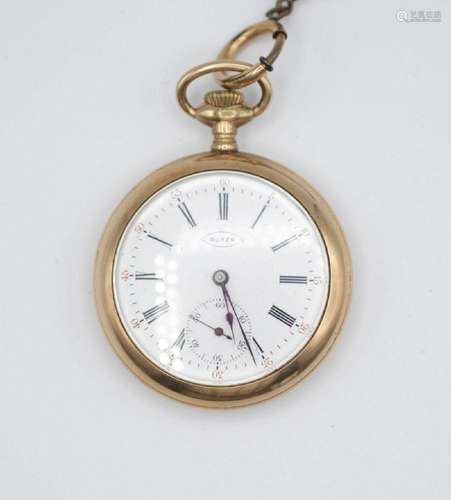 A Buren gold filled open faced pocket watch