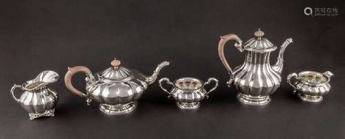 A Birks sterling silver four piece tea and coffee service of...