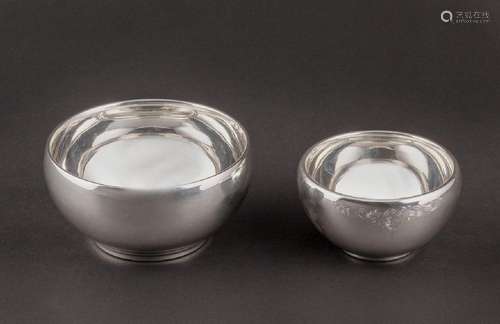 Two Birks sterling silver deep bowls, 5 1/4 in. (13.34 cm.) ...