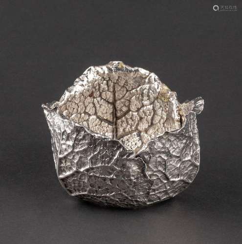 A Buccellati silver bowl in the form of a lettuce.. 3 1/4 in...