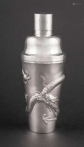 A Chinese export silver cocktail shaker