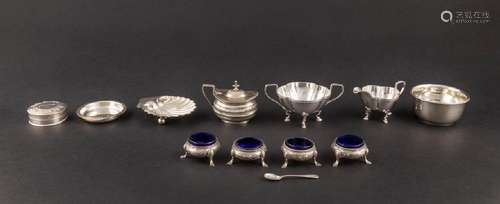 Birmingham 1905, a sterling sugar bowl and creamer, 258 gm. ...