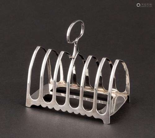 A sterling silver toast rack