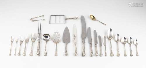 A collection of Birk sterling silver flatware set, excluding...