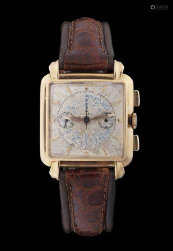 Rolex, montre carrée chronographe mécanique<br />
Cadran gri...