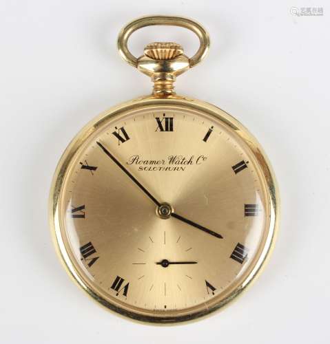 A Roamer Watch Co gilt metal cased keyless wind open-faced d...